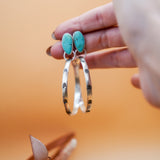 Stud Hoop Earrings in Campitos Turquoise