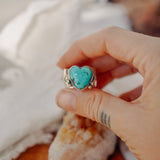 Turquoise Heart Ring in Tyrone Turquoise (Size 8.75)