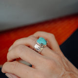 Turquoise Heart Ring in Tyrone Turquoise (Size 8.75)