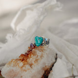 Turquoise Heart Ring in Tyrone Turquoise (Size 6.5)