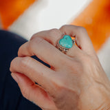 Turquoise Heart Ring in Tyrone Turquoise (Size 6.5)