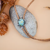 Bolo in Hubei Turquoise with Ligth Brown Cork Leather Tie