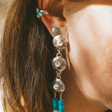 Drip Earrings with White Buffalo and Turquoise