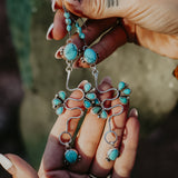 Sonoran Desert Snake Earrings in Egyptian & Kingman Turquoise