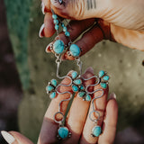 Sonoran Desert Snake Earrings in Egyptian & Kingman Turquoise