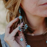 Sonoran Desert Snake Earrings in Egyptian & Kingman Turquoise