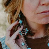 Sonoran Desert Snake Earrings in Egyptian & Kingman Turquoise