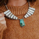 Necklace in Kingman Turquoise and Mother of Pearl