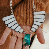 Necklace in Kingman Turquoise and Mother of Pearl