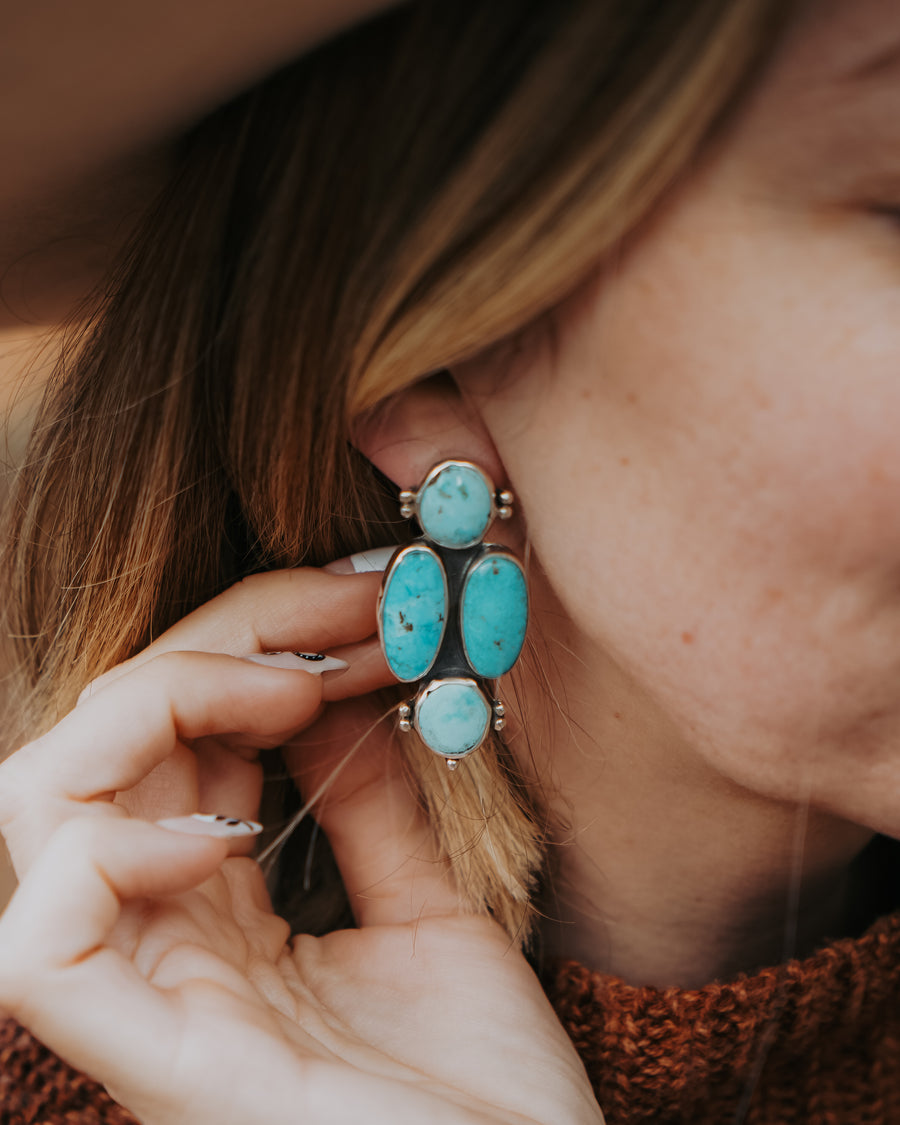 Stud Earrings in Blue Ridge Turquoise
