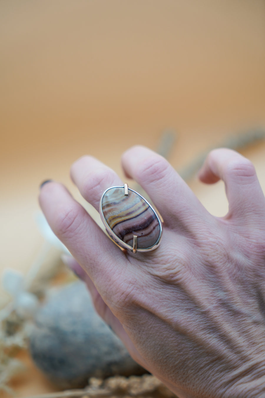 Wide-Band Traveler Ring in Jasper (Size 8.5)