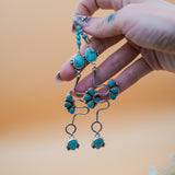 Sonoran Desert Snake Earrings in Egyptian & Kingman Turquoise