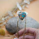 Hair Fork in Spiny Oyster with Kingman Turquoise