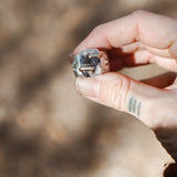 Wide-Band Traveler Ring in Scenic Agate with Gold-Fill Prongs (Size 9)