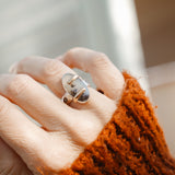 Scenic Agate Ring with Gold-Fill Prongs (Size 7)