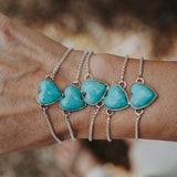 The Out West Bracelets in Chilean Turquoise Hearts