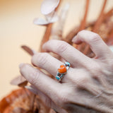 The Turquoise Lover's Ring in Spiny Oyster & Morenci Turquoise (Size 9)