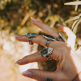 Ocean Jasper & Lone Mtn Turquoise Ring (Size 6.5)