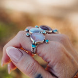 Lace Agate & Lone Mtn Turquoise Ring (Size 7)