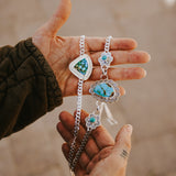 Necklace in Kingman & Hubei Turquoise