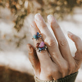 Pink Dahlia Heart Ring