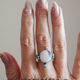 Lace Agate & Lone Mtn Turquoise Ring (Size 7)