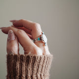 Lace Agate & Lone Mtn Turquoise Ring (Size 7)