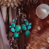 Prickly Pear Studs in Kingman Turquoise