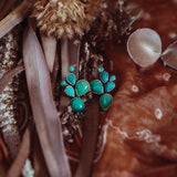 Prickly Pear Studs in Kingman Turquoise