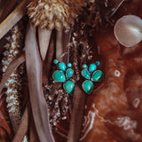 Prickly Pear Studs in Kingman Turquoise