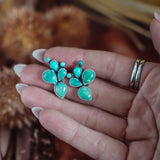 Prickly Pear Studs in Kingman Turquoise