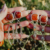 The Starstruck Earrings in Red Jasper & Lone Mountain Turquoise