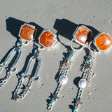 The Starstruck Earrings in Red Jasper & Lone Mountain Turquoise