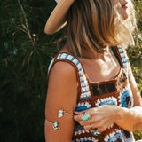 Boho Arm Band in Hubei & Lone Mtn Turquoise