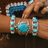 Statement Cuff in Hubei & Lone Mountain Turquoise