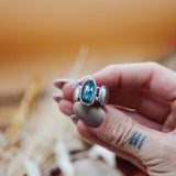 Fancy Concho Ring in Kyanite (Size 8.5)