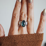 Fancy Concho Ring in Kyanite (Size 8.5)