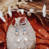 The Starstruck Earrings in Red Jasper & Lone Mountain Turquoise