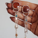 The Starstruck Earrings in Red Jasper & Lone Mountain Turquoise