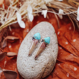 Teardrop Studs in Amaroo Turquoise & Red Jasper