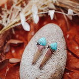 Teardrop Studs in Amaroo Turquoise & Red Jasper