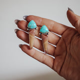 Teardrop Studs in Amaroo Turquoise & Red Jasper