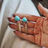 Teardrop Studs in Amaroo Turquoise & Red Jasper