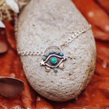 The Magic Eye Necklace in Hubei & Lone Mtn Turquoise