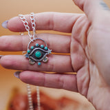 The Magic Eye Necklace in Hubei & Lone Mtn Turquoise