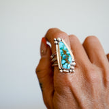 Statement Ring in Kingman Turquoise (Size 9.5)