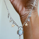 Sterling Opal Necklace w/ 14K Gold Fill stars