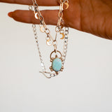 Sterling Opal Necklace w/ 14K Gold Fill Moons