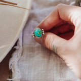 Ellipsis Ring in Sonoran Mountain Turquoise Size 8