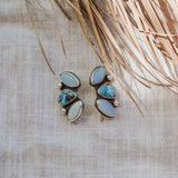 Ear Crawlers in Golden Hills Turquoise & Sterling Opal